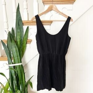 Joie Womens Black Sleeveless Scoop Neck Cinched Waist Mini Dress Size S